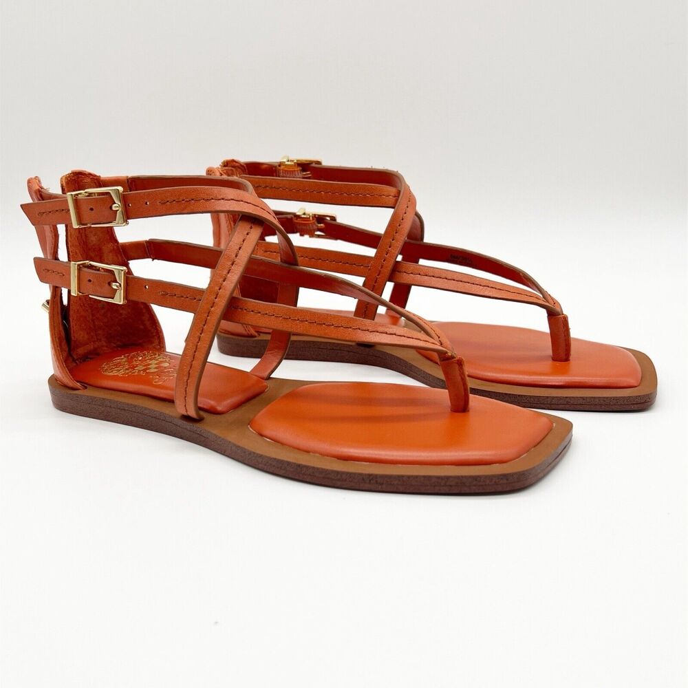 NEW! Vince Camuto Brenndie Leather Sandals - Cognac - Women's Size 6 NWT/NWOB